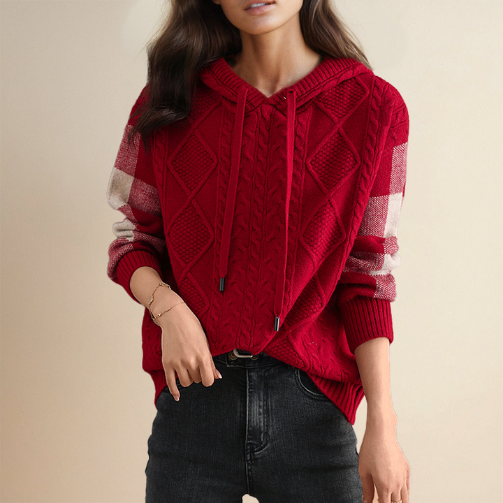 LEONIE | Jacquard Kapuzenpullover mit stilvollem Muster