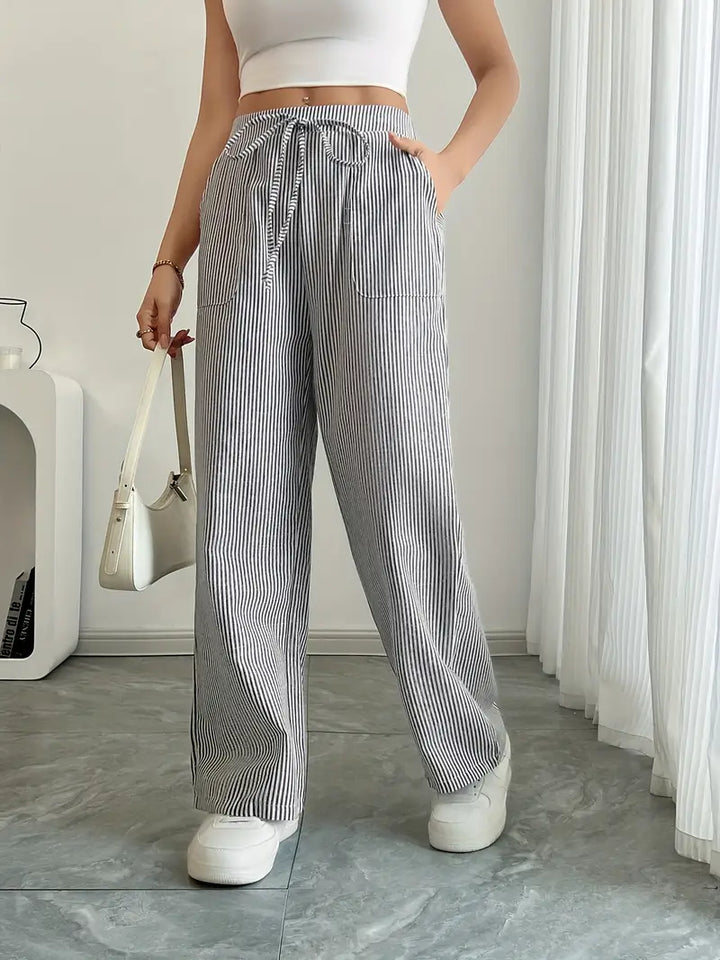 Alina | Elegante gestreifte Hose mit Taschen