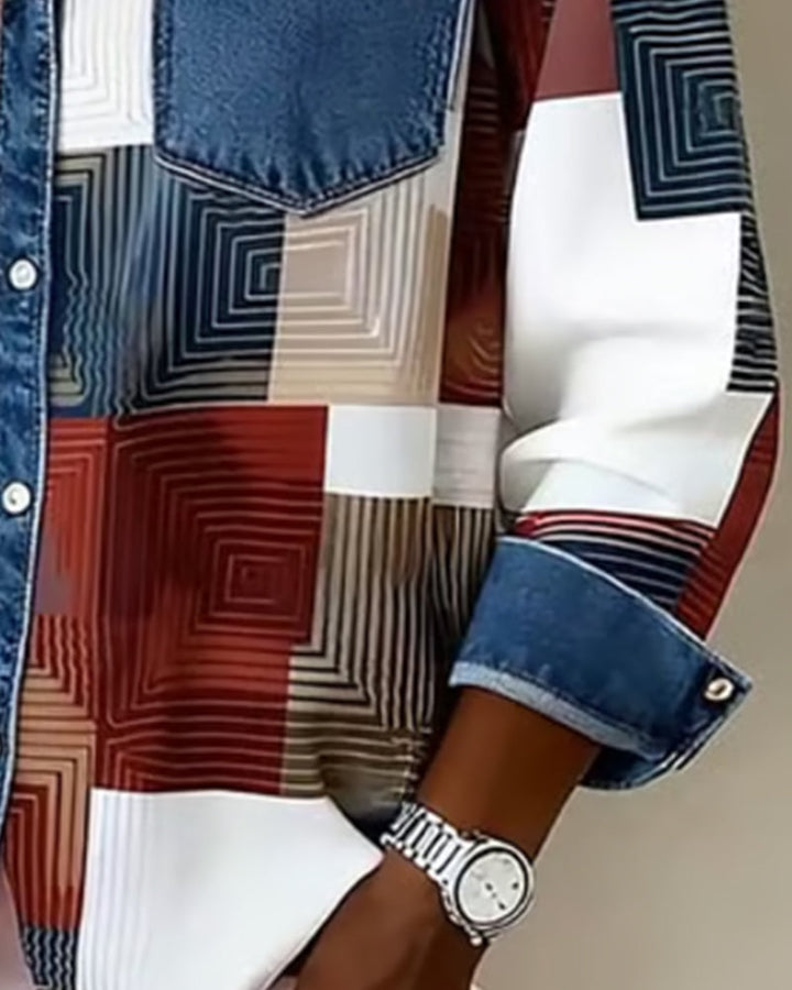 Lea | Damen Shirt modern farbig mit modischem Kragen
