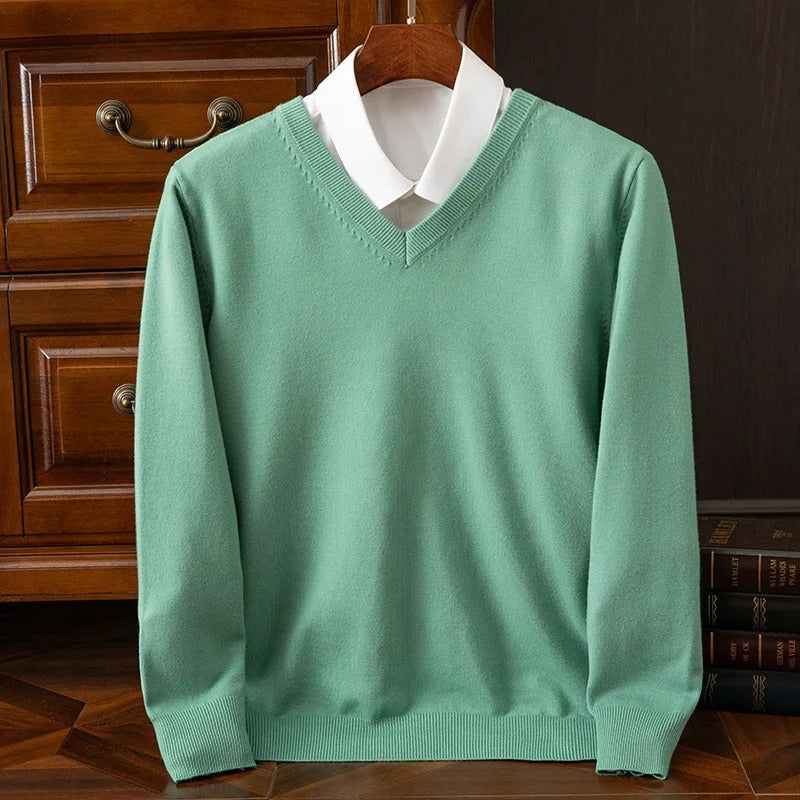 Finn | Klassischer V-Neck Kaschmir Pullover Herren