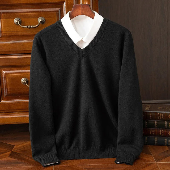 Finn | Klassischer V-Neck Kaschmir Pullover Herren