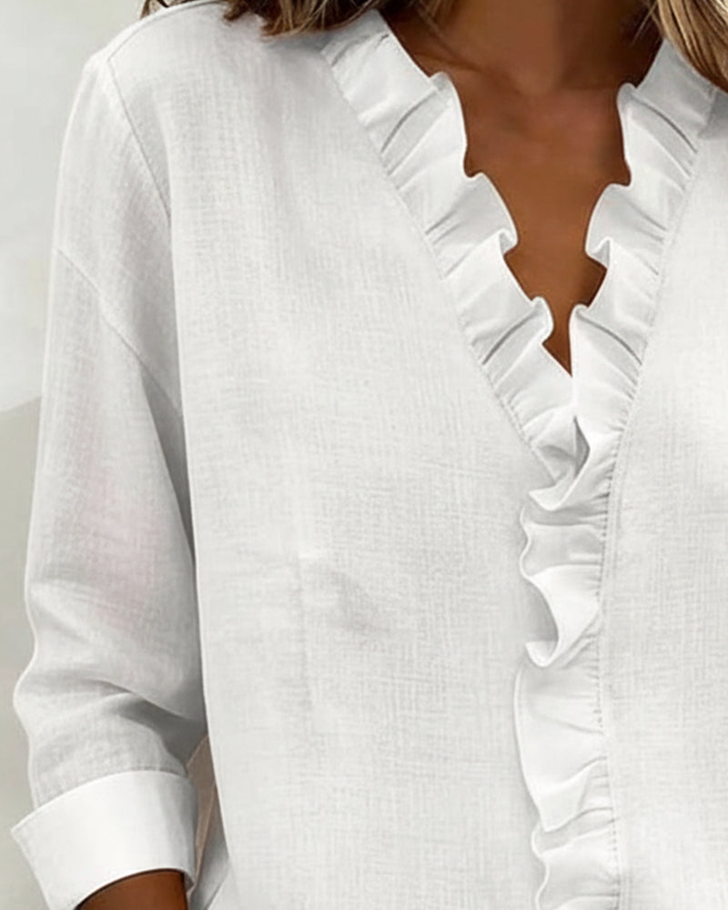 Lina | Zeitlose Damenbluse mit Volantdetails