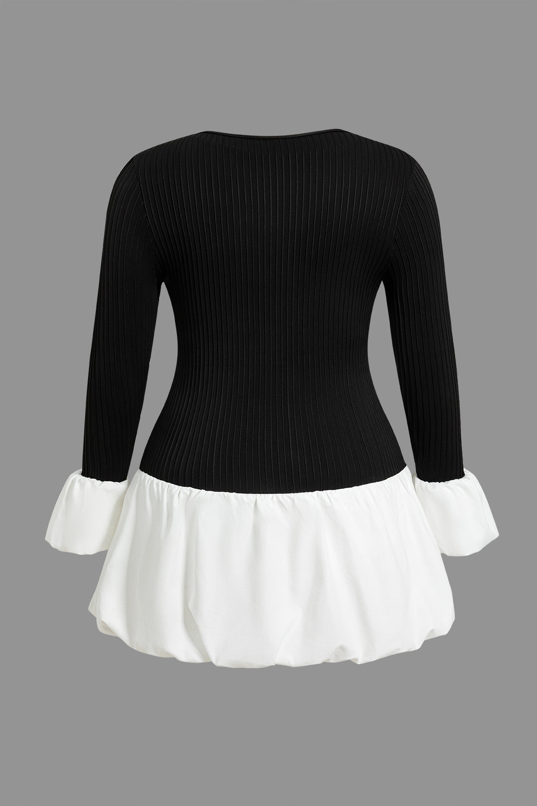 Minikleid mit geripptem Kontrastsäume-Design