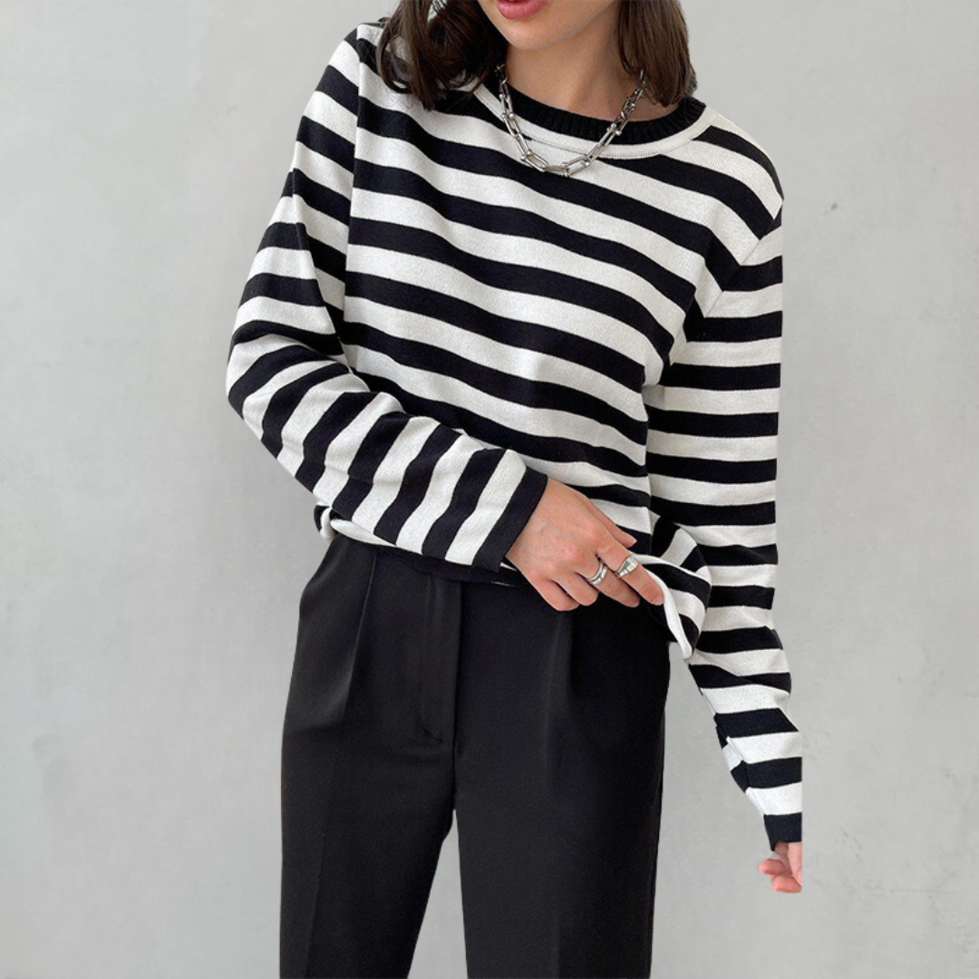 Elegantes gestreiftes T-Shirt | Sommerlich  Leichter Stoff