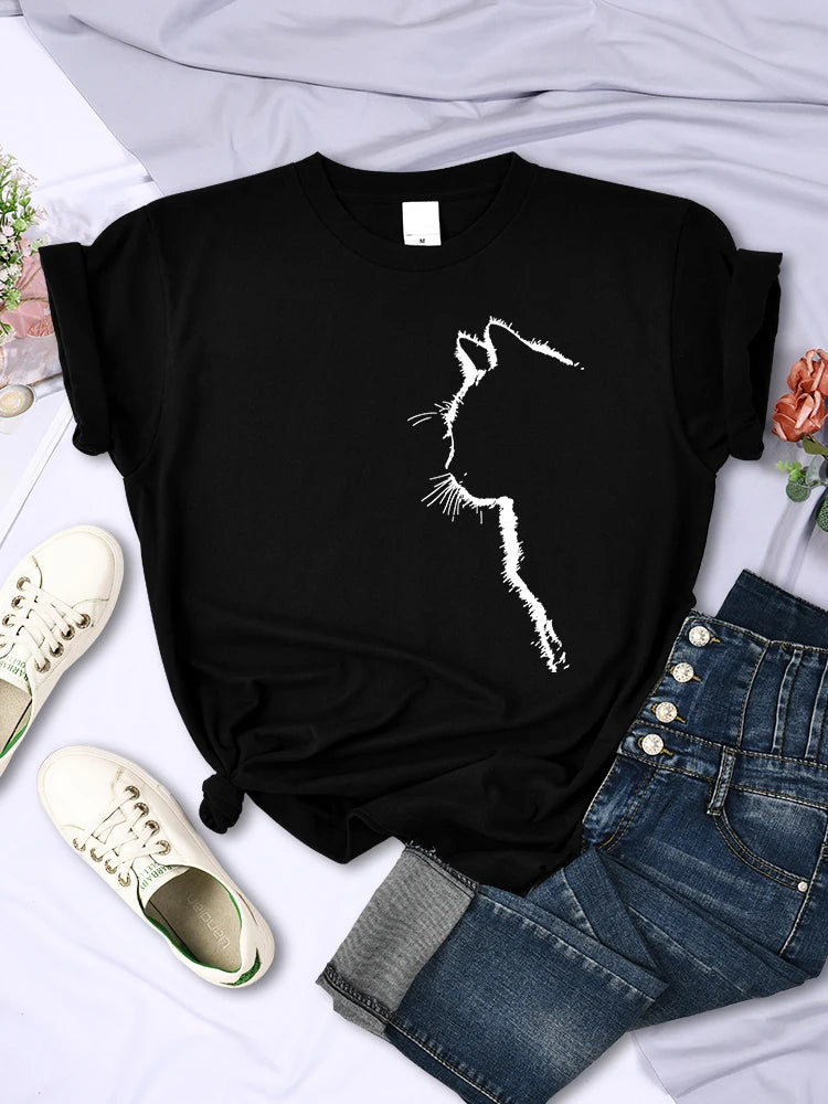 T-Shirt für Frauen mit süßem Katzenmotiv