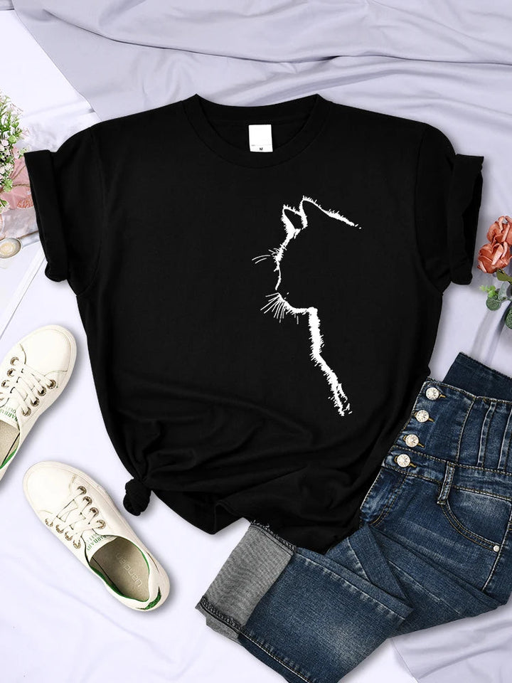 T-Shirt für Frauen mit süßem Katzenmotiv