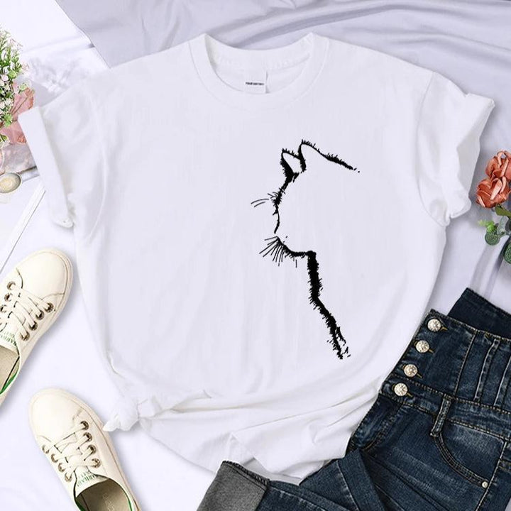 T-Shirt für Frauen mit süßem Katzenmotiv
