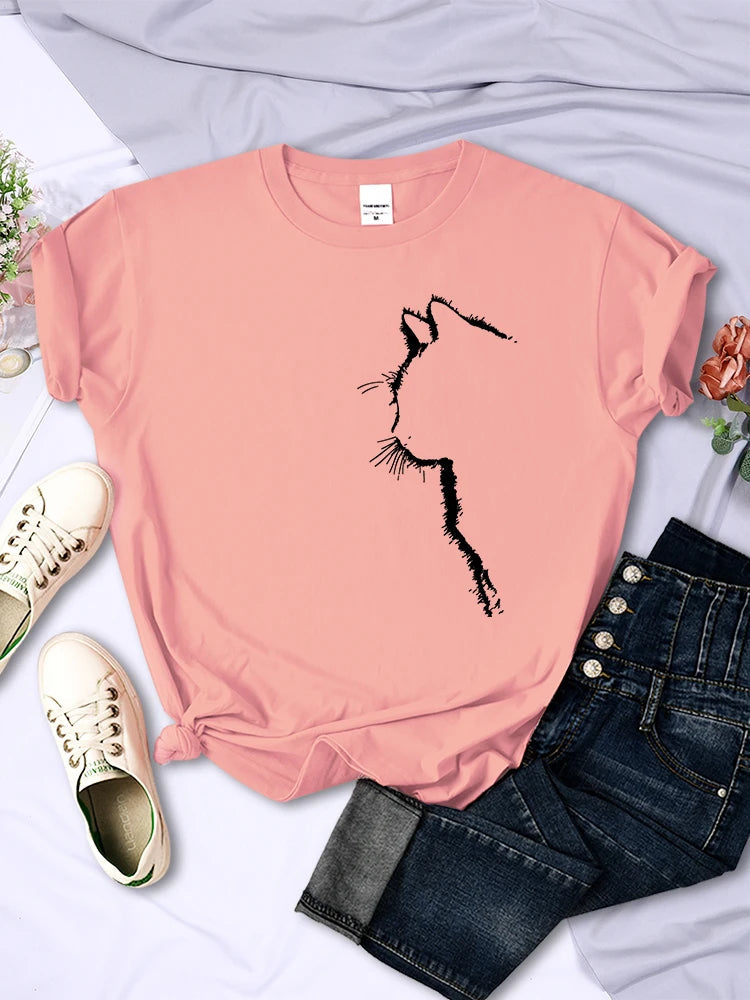 T-Shirt für Frauen mit süßem Katzenmotiv
