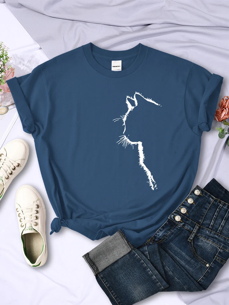 T-Shirt für Frauen mit süßem Katzenmotiv
