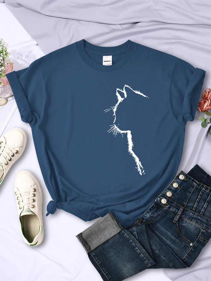 T-Shirt für Frauen mit süßem Katzenmotiv