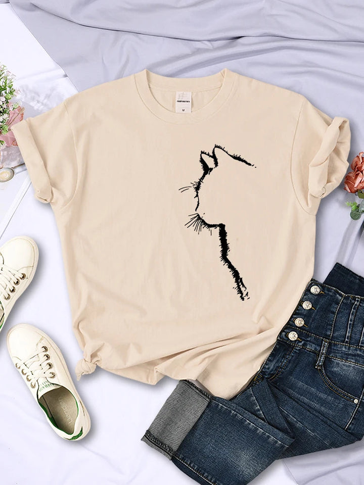 T-Shirt für Frauen mit süßem Katzenmotiv