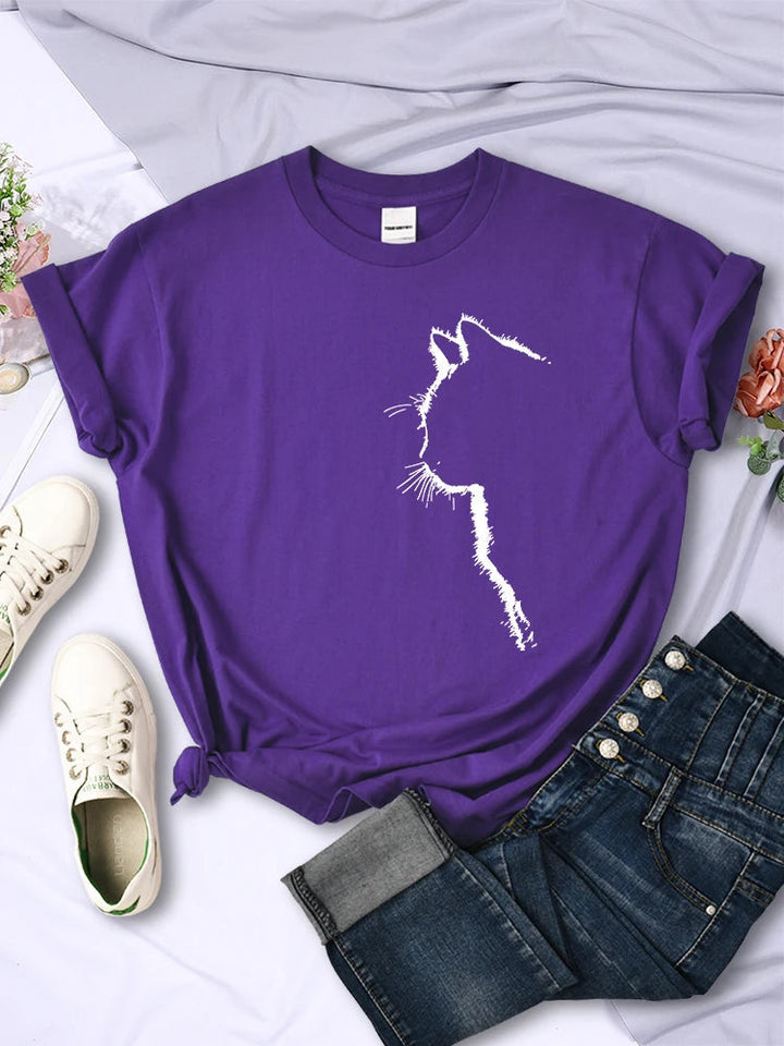 T-Shirt für Frauen mit süßem Katzenmotiv