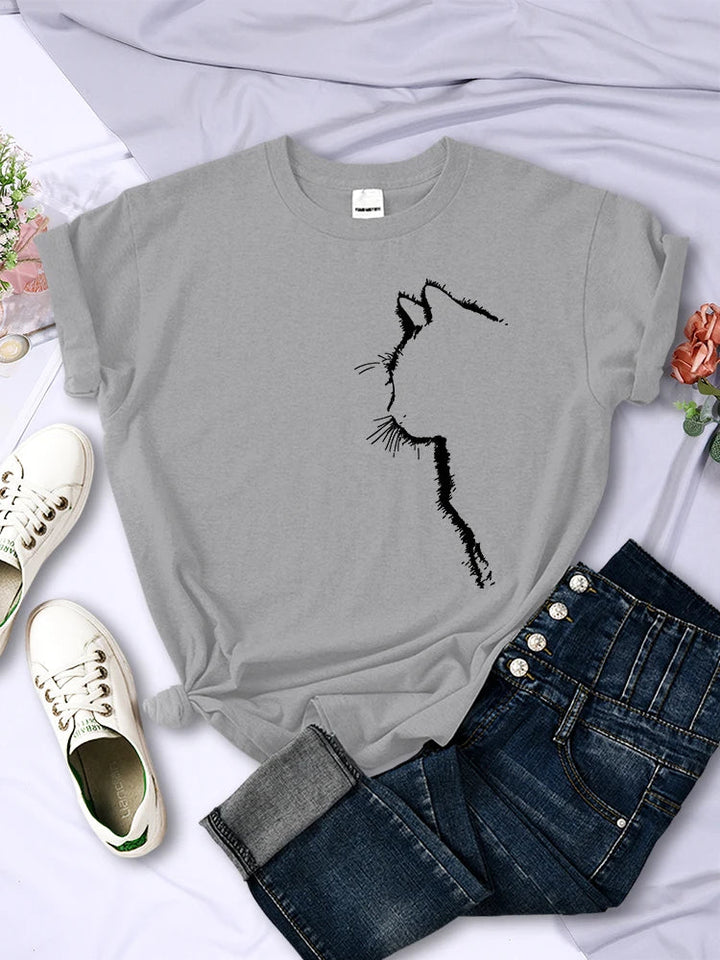 T-Shirt für Frauen mit süßem Katzenmotiv