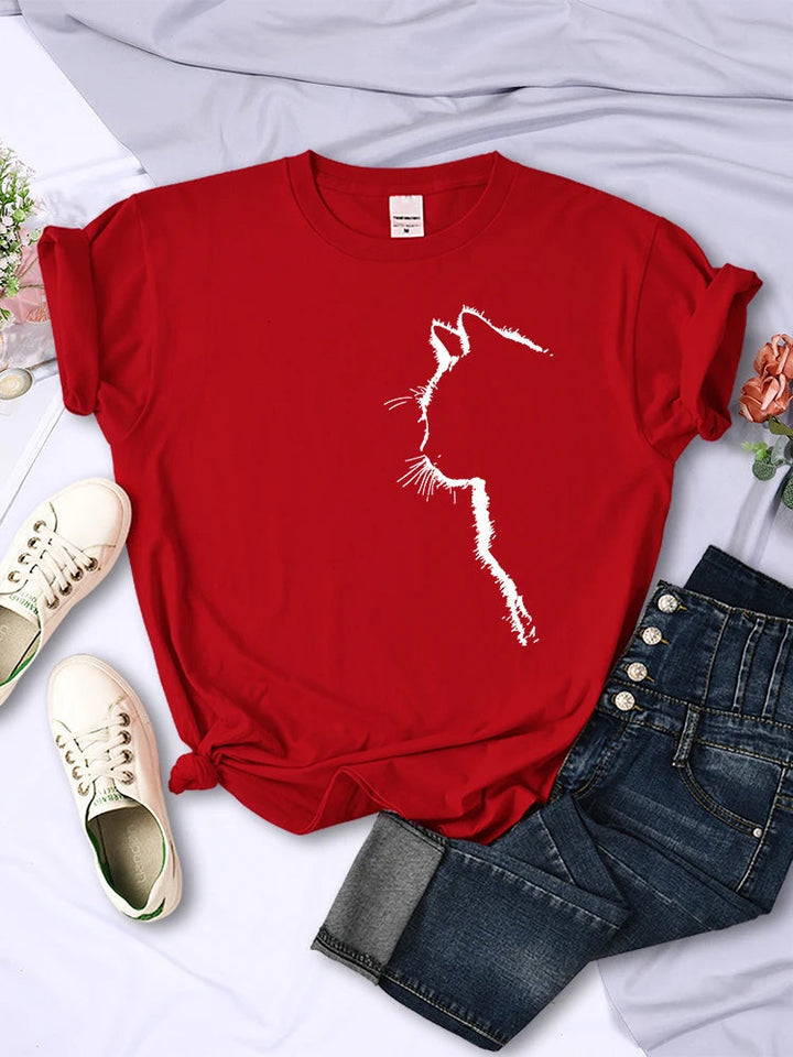 T-Shirt für Frauen mit süßem Katzenmotiv
