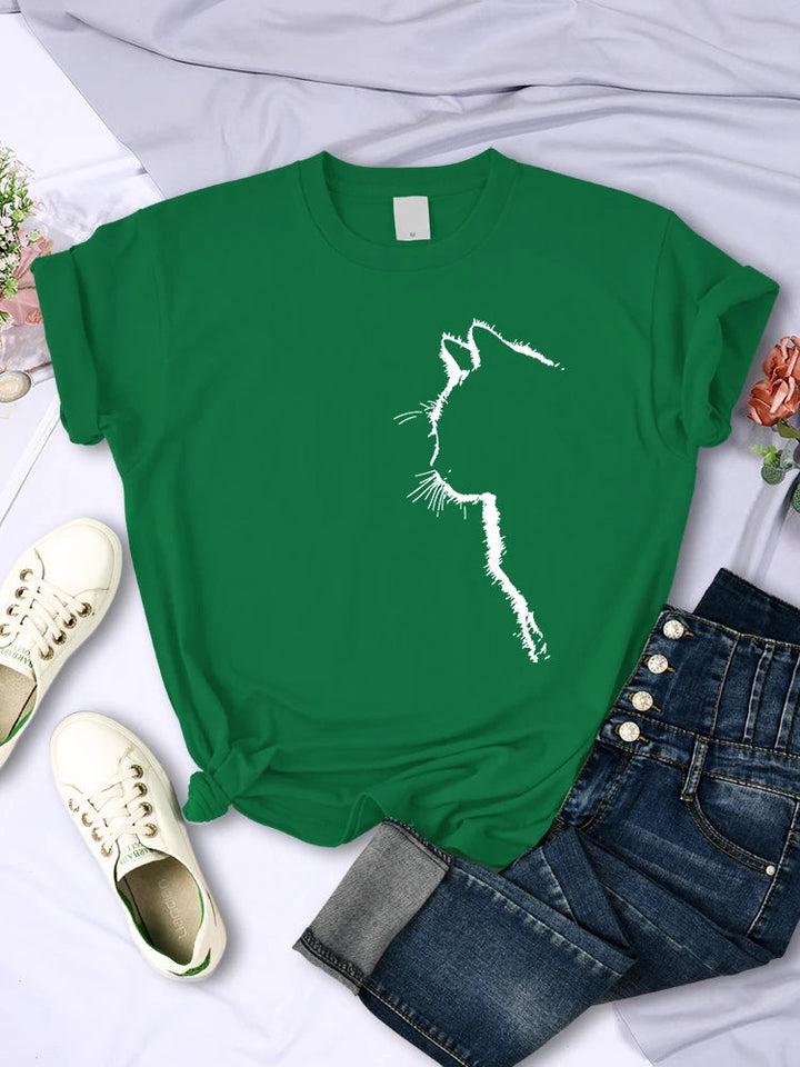 T-Shirt für Frauen mit süßem Katzenmotiv