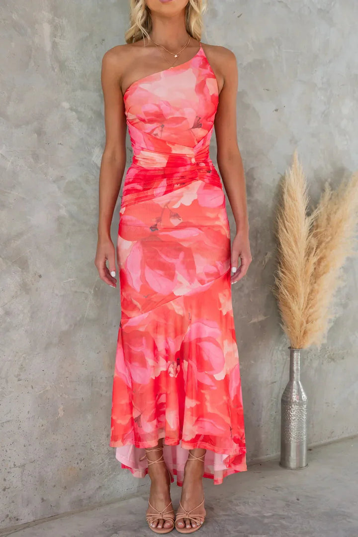 Xanthe Midikleid | Elegantes Kleid mit Aquarell-Blumenmuster für Damen