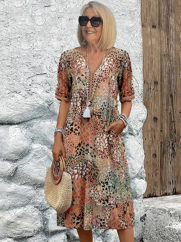 Lina | Lebendiges Midikleid mit modernem Stil