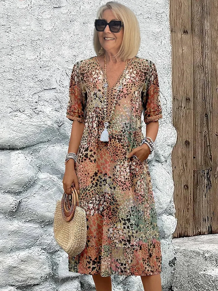 Lina | Lebendiges Midikleid mit modernem Stil