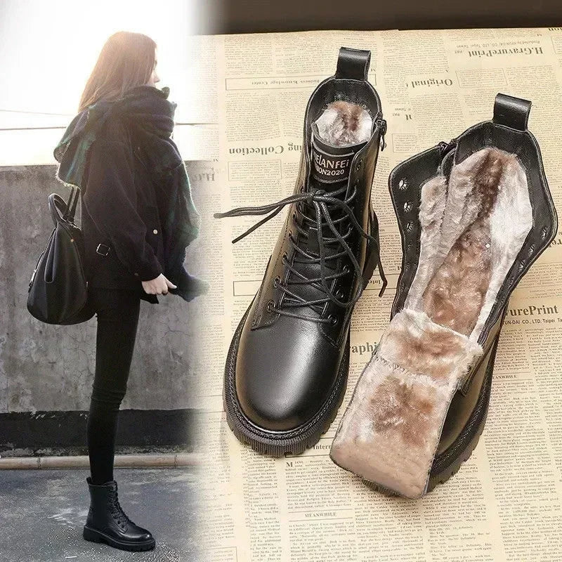 Vanessa | Leder-Winterstiefel mit modischem Design