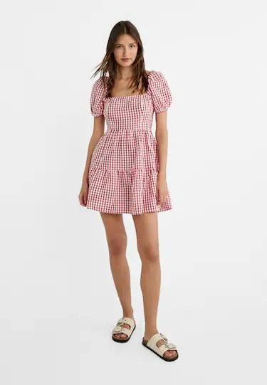 Angelika | Kariertes Minikleid im Retro-Stil