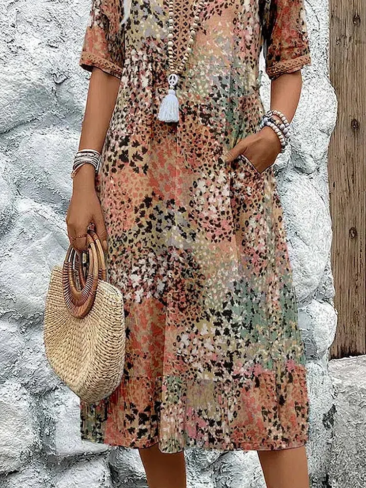 Lina | Lebendiges Midikleid mit modernem Stil