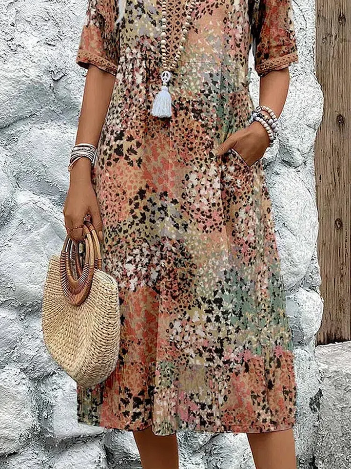 Lina | Lebendiges Midikleid mit modernem Stil