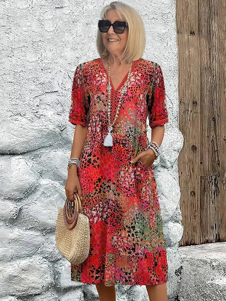 Lina | Lebendiges Midikleid mit modernem Stil