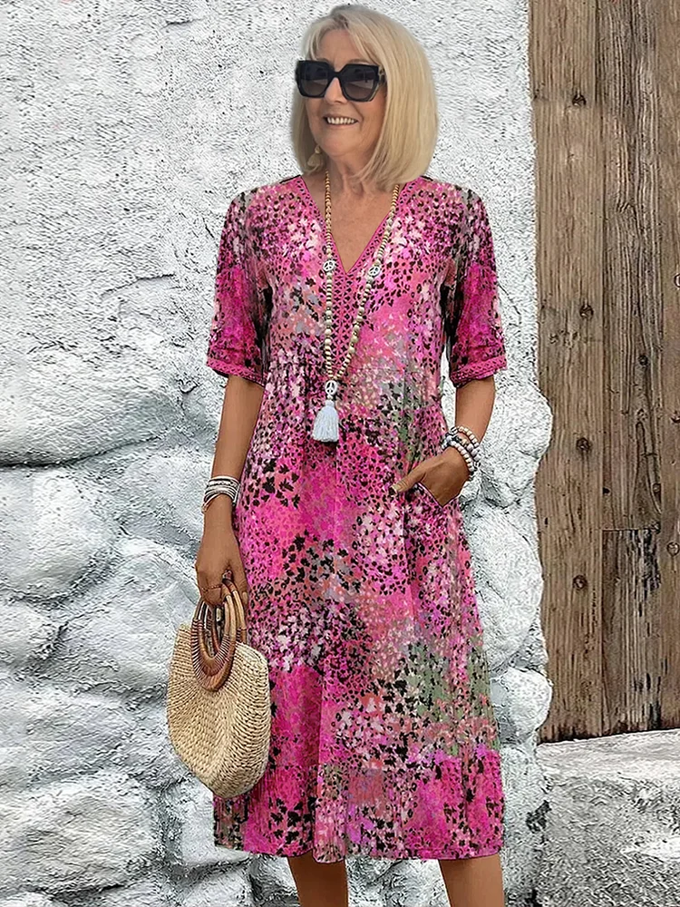 Lina | Lebendiges Midikleid mit modernem Stil
