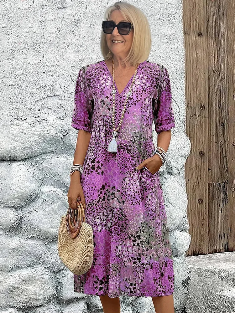 Lina | Lebendiges Midikleid mit modernem Stil