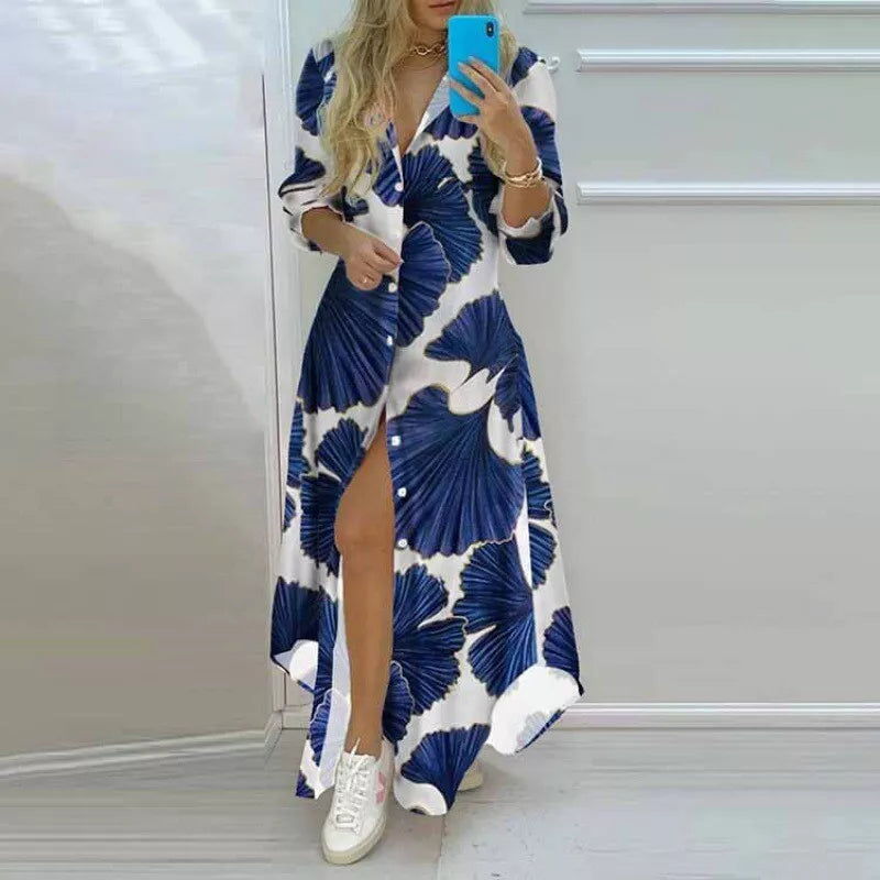 Giselle | Langärmeliges Maxikleid mit Blumenprint