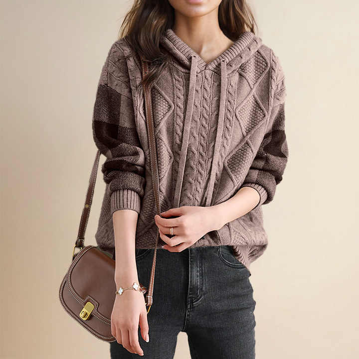 LEONIE | Jacquard Kapuzenpullover mit stilvollem Muster