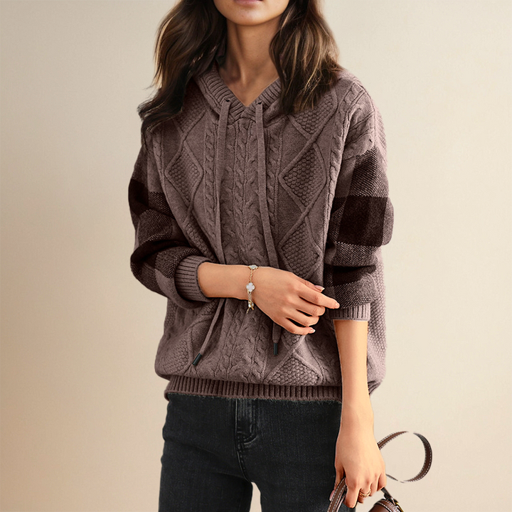LEONIE | Jacquard Kapuzenpullover mit stilvollem Muster