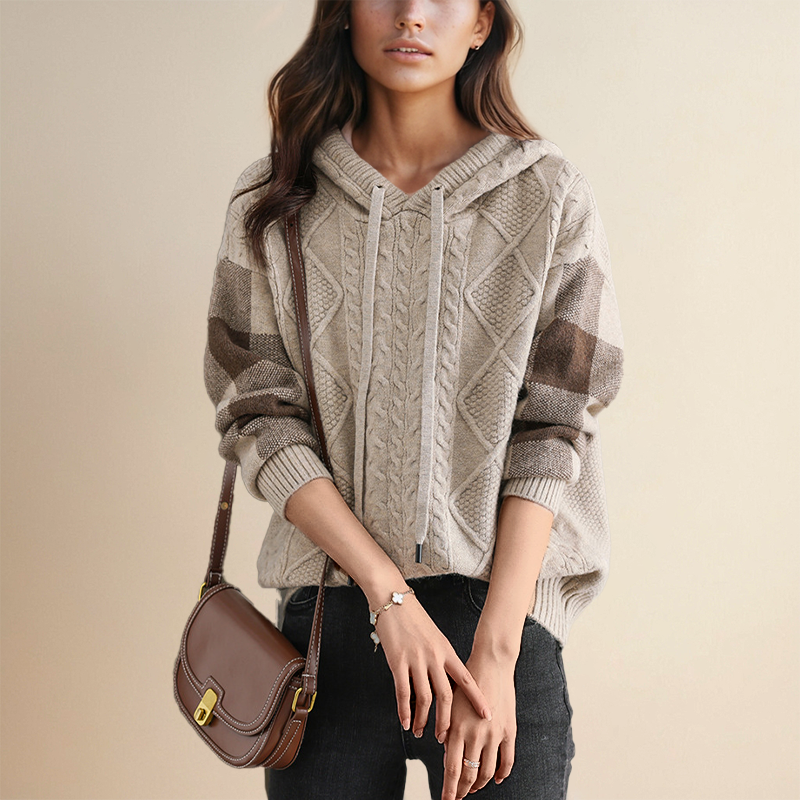 LEONIE | Jacquard Kapuzenpullover mit stilvollem Muster
