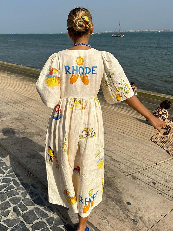 Rhode Leinen Kleid für stilvolle Sommertage