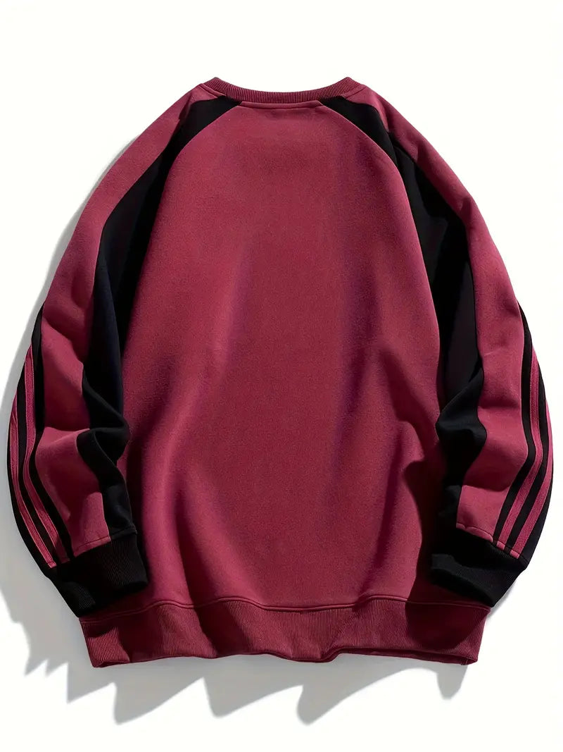 Leandro | Sweatshirt mit Streifenärmeln & Rundhalsausschnitt