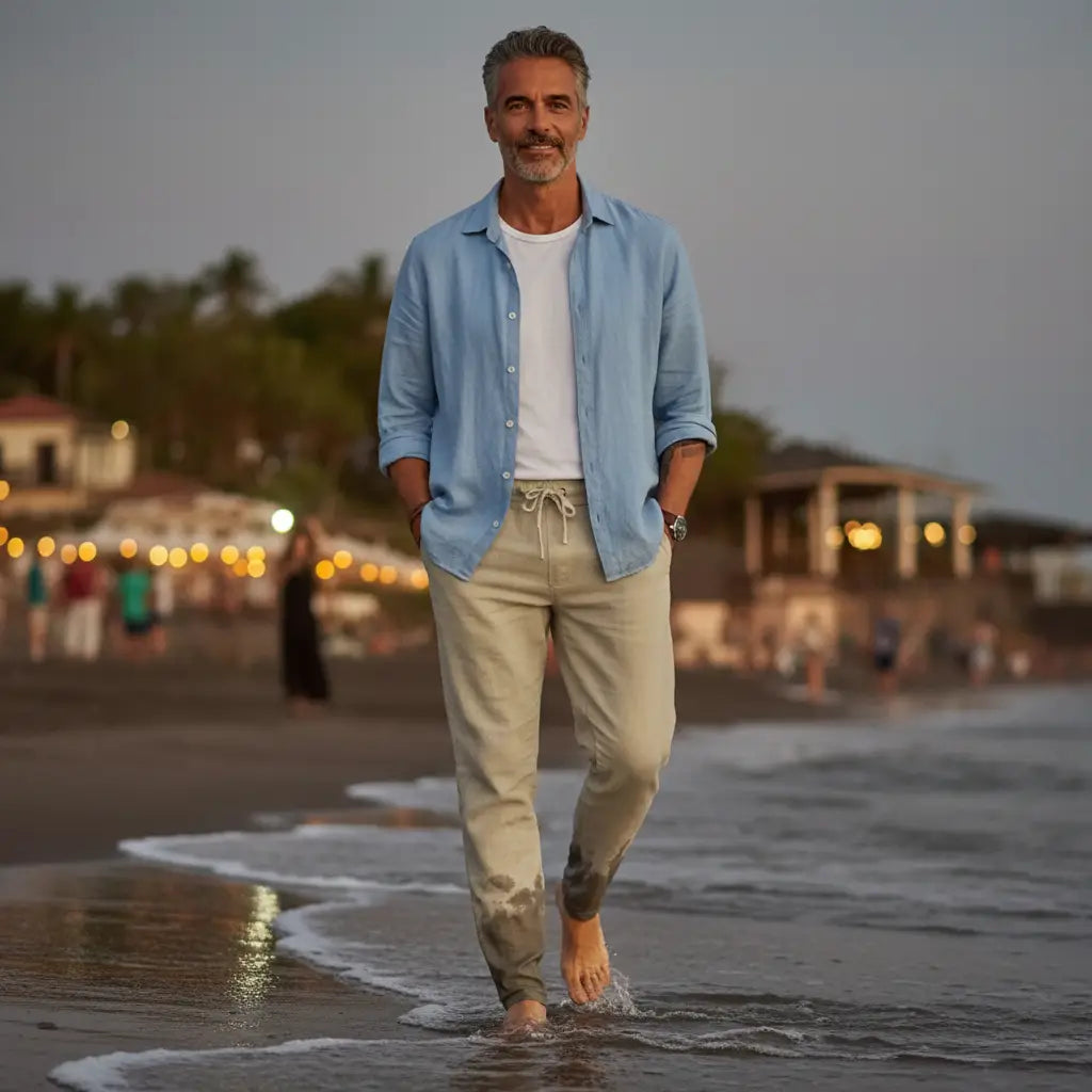 Livia | Stilvolle Herren Leinen-Strandhose