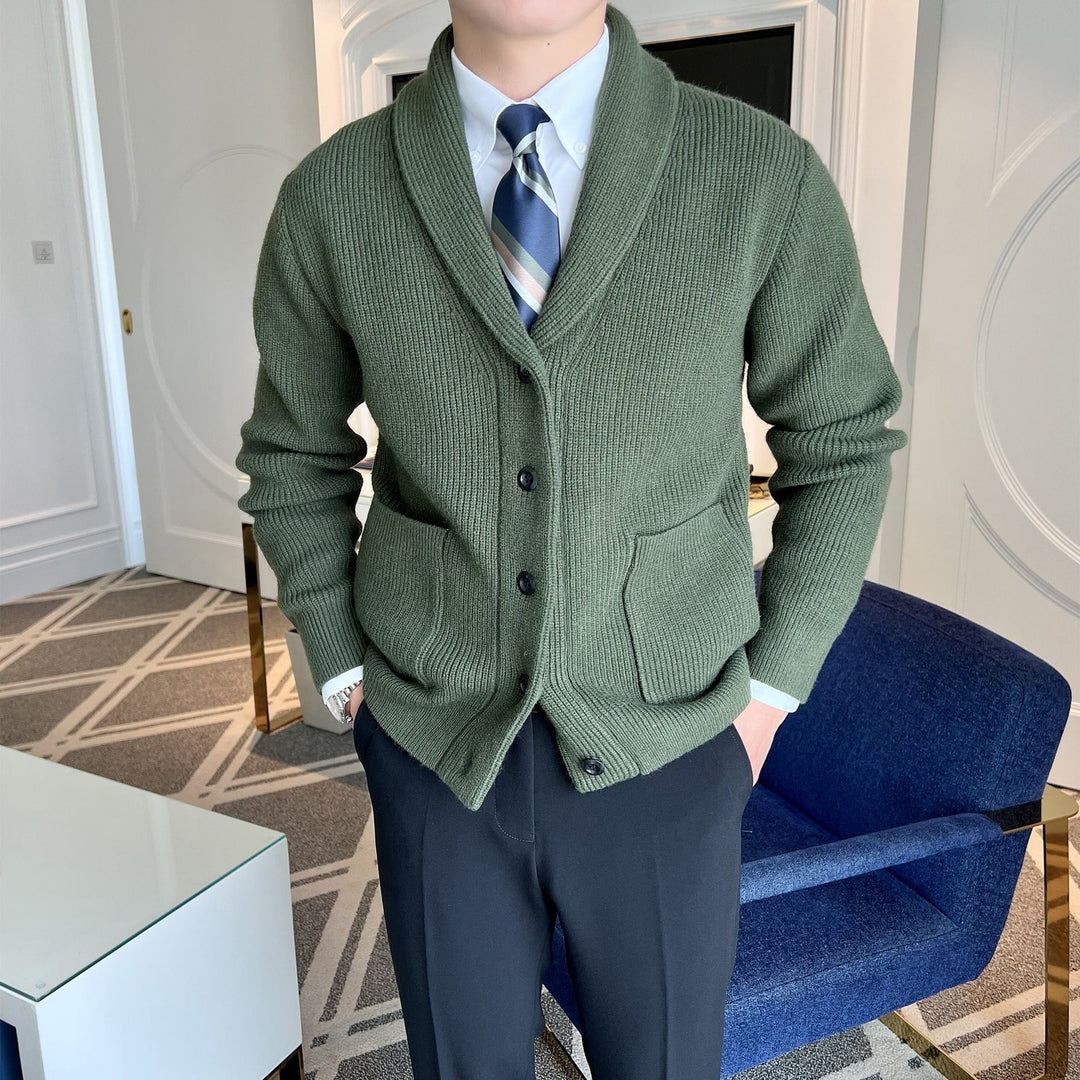 Old Money Strickjacke mit klassischem V-Ausschnitt
