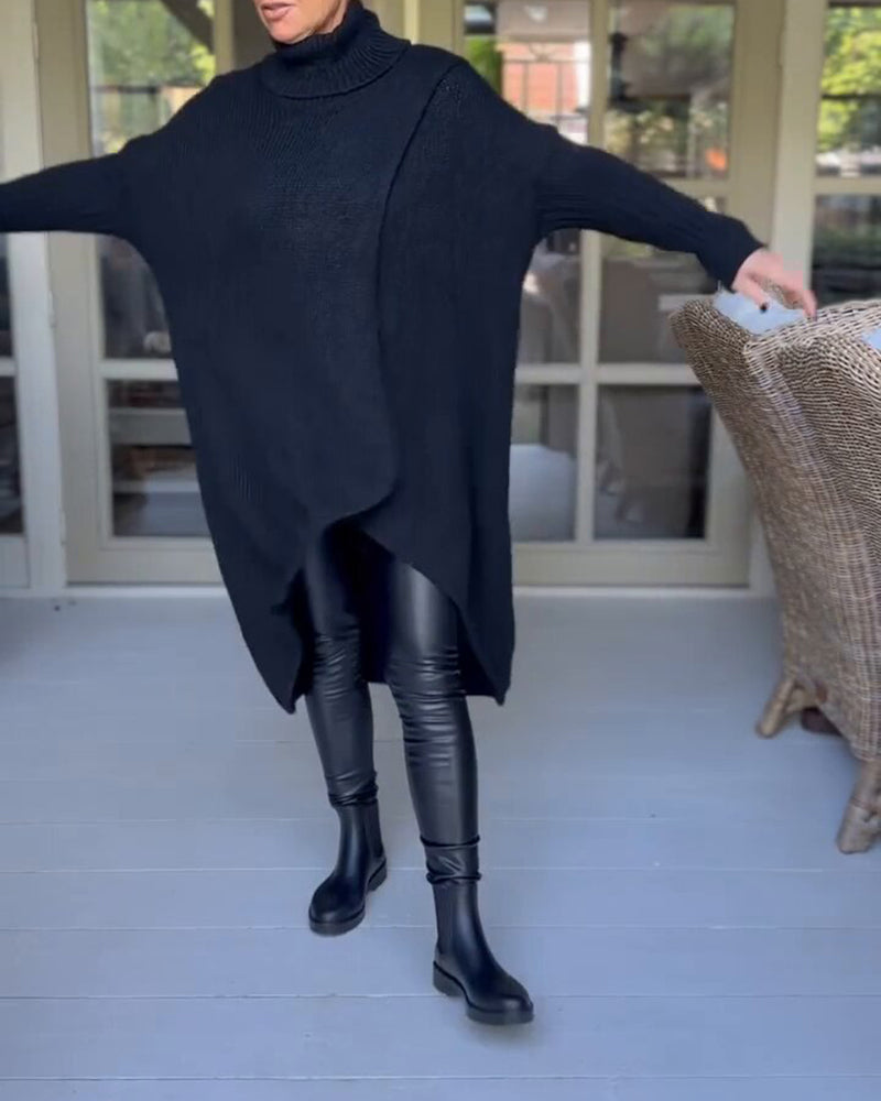 Hannah | Kuscheliger Pullover mit Stehkragen und Ärmeln