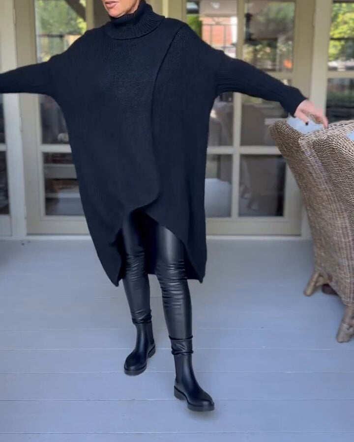 Hannah | Kuscheliger Pullover mit Stehkragen und Ärmeln