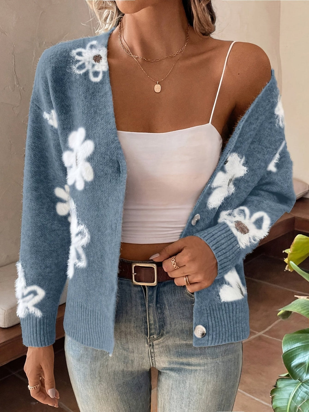 Julia | Florale Strickjacke für feminine Looks