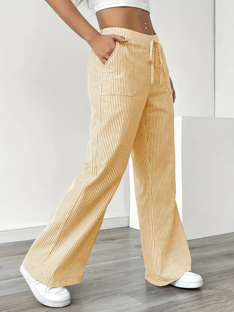 Alina | Elegante gestreifte Hose mit Taschen
