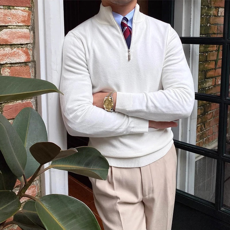 Lorenzo | Klassischer Pullover mit praktischem Reißverschluss