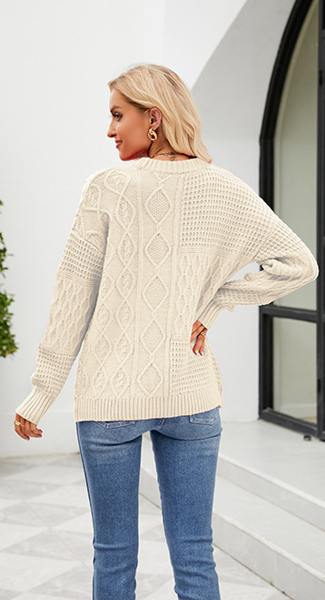 Lässiger Pullover Kabelknoten