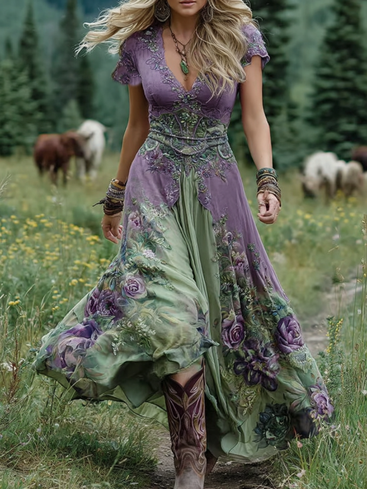 Anna | Maxikleid Damen bunt stilvoll und modisch
