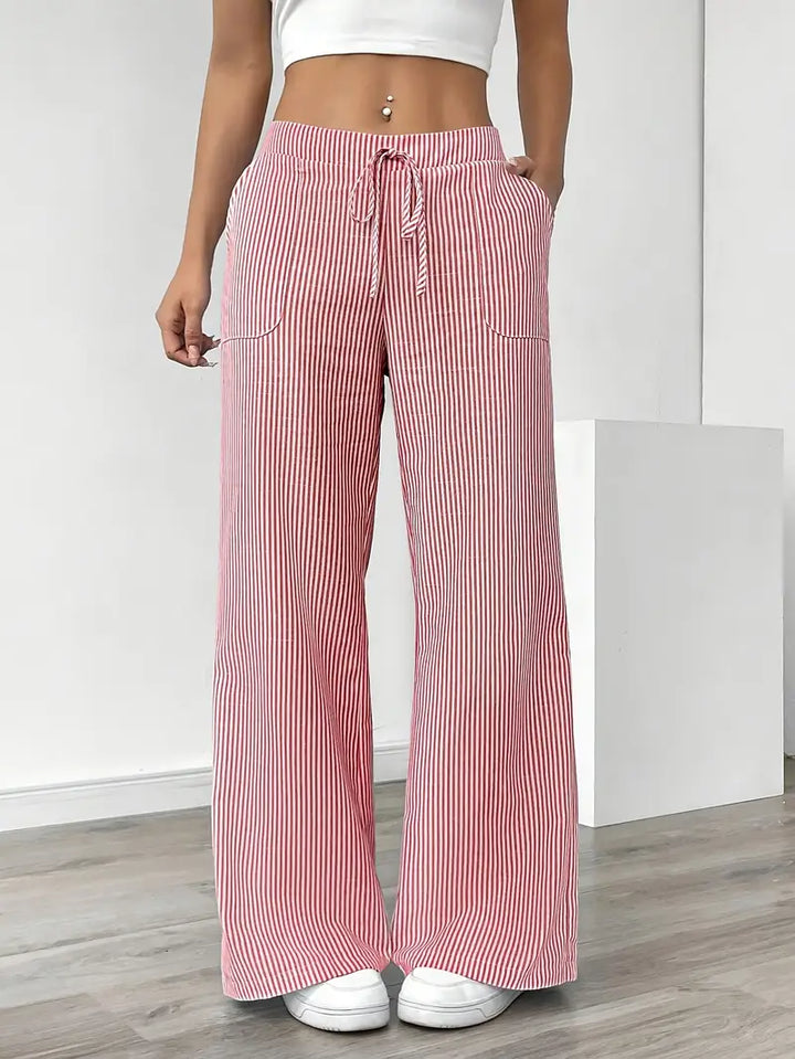 Alina | Elegante gestreifte Hose mit Taschen