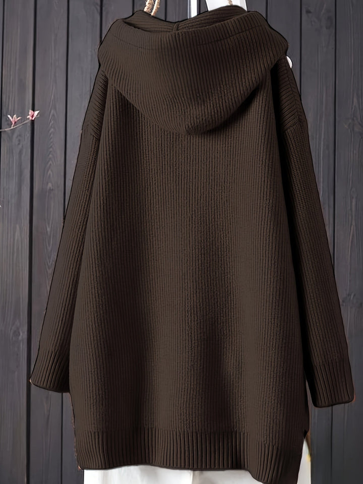 Sophia | Lässiger Strick-Kapuzenpullover mit langen Ärmeln