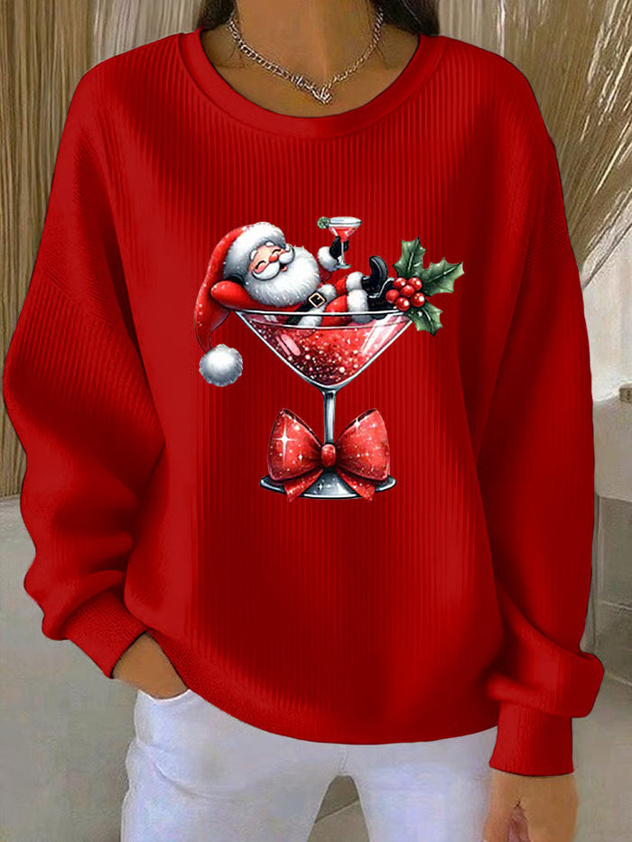 Ivy | Festlicher Damenpullover Mit Lustigem Weihnachtsmannmotiv