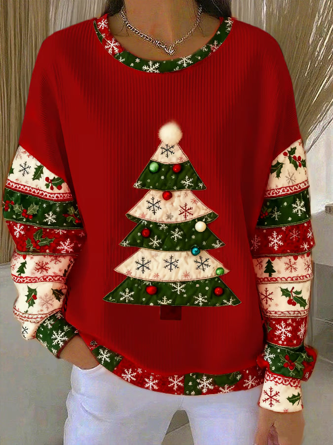 Faye | Damen Weihnachtspullover Mit Stilvollem Tannenbaum