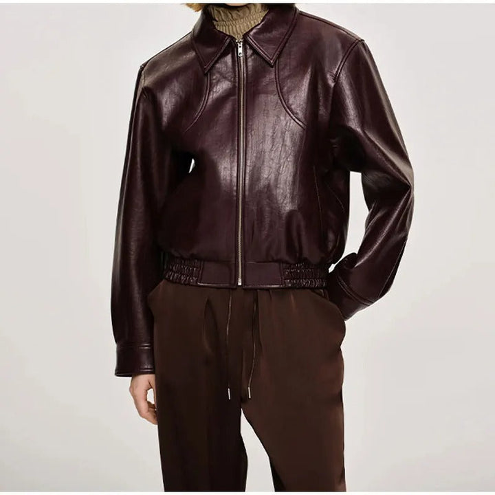 Anna | Klassische Jacke in Burgunderrot