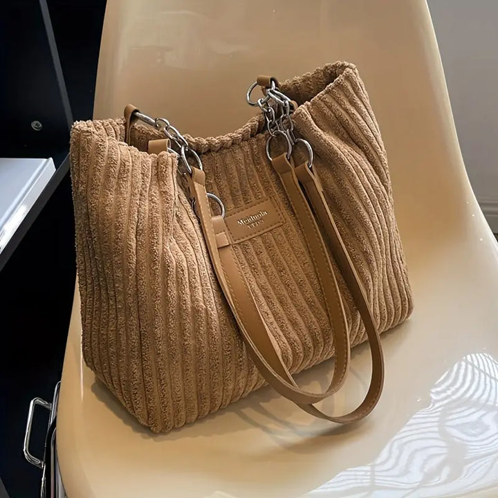 Olivia | Luxury Corduroy Tote Tasche für Alltag und Büro